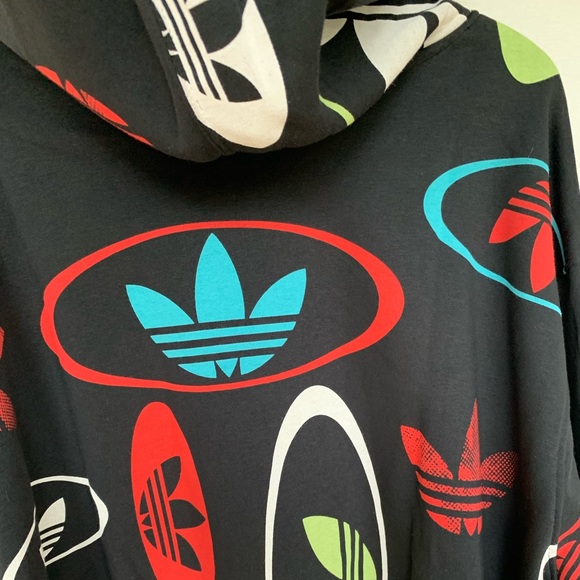 Rare Adidas Hoody Sweatshirt with Logos all over - brand new - Picture 7 of 11